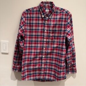 Uniqlo Red and Blue Plaid Casual Button Down Shirt Size Medium Mens